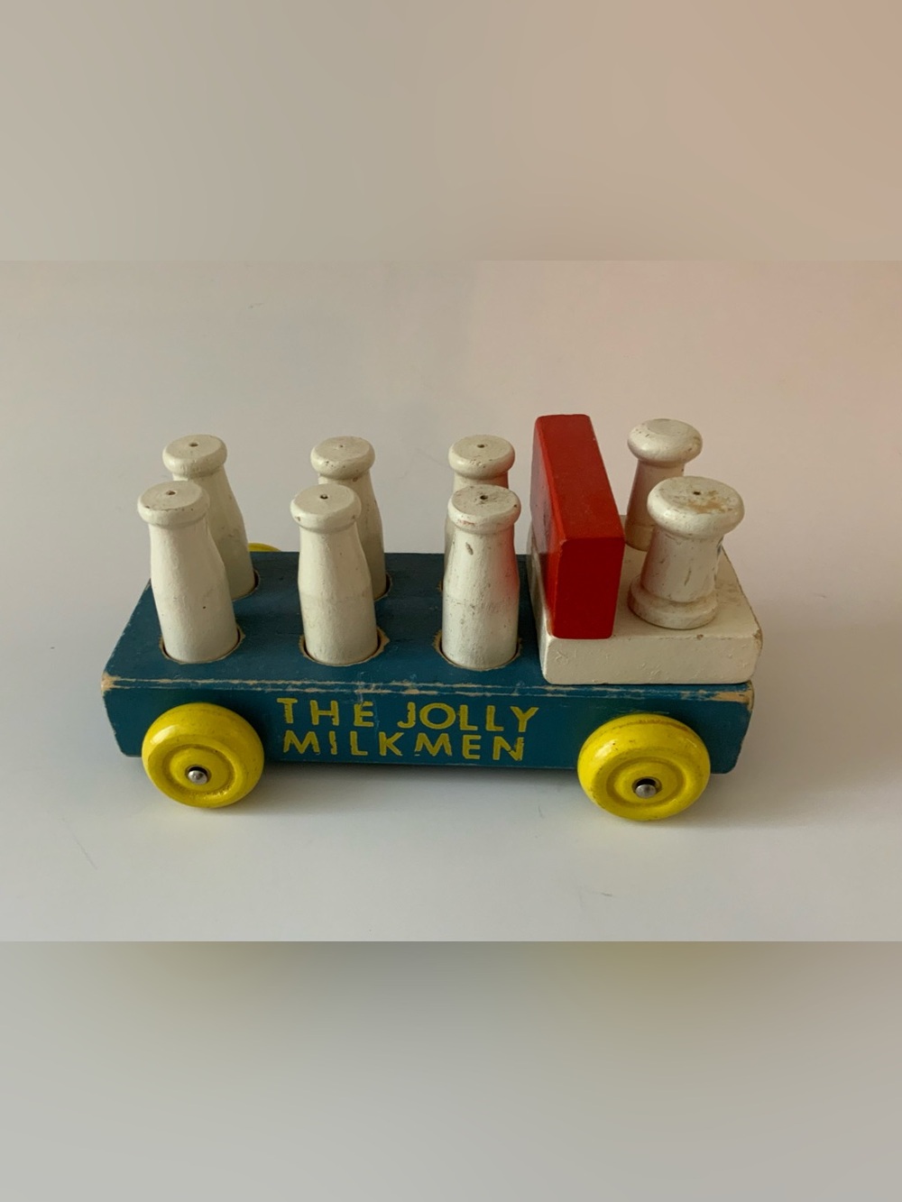Vintage 60s Wooden Jolly Milkmen Toy Truck
